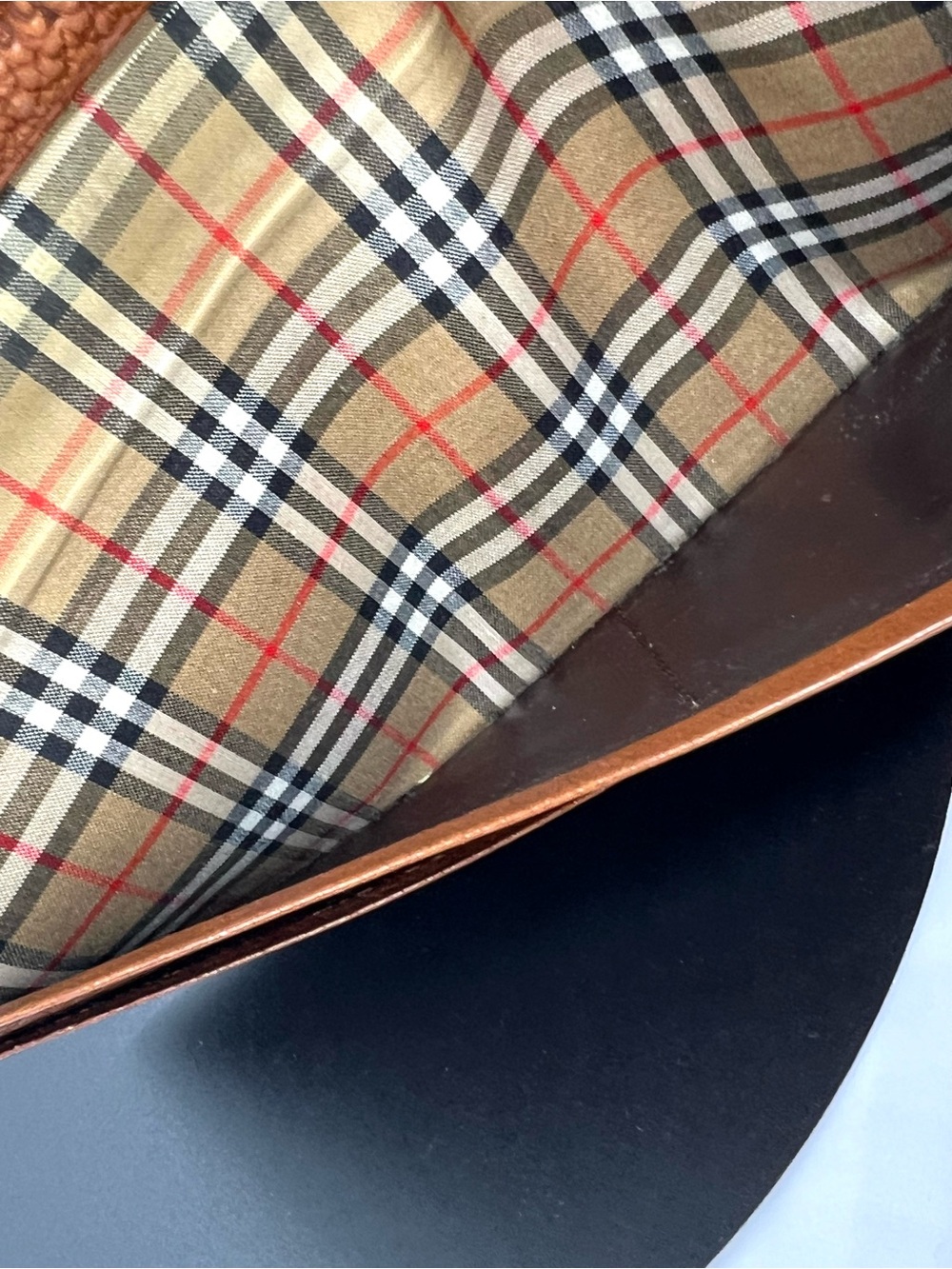 Vintage Burberrys Brown Leather Continental Long Wallet Nova Check England - Picture 8 of 15